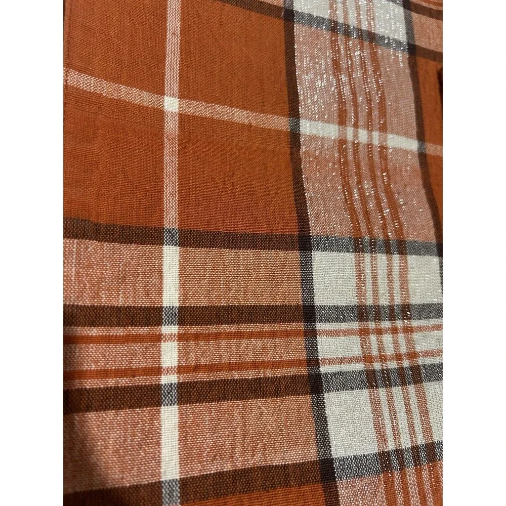 Trends Collections Plaid Rectangular Orange Cotton/Lurex Placemats Machine Wash